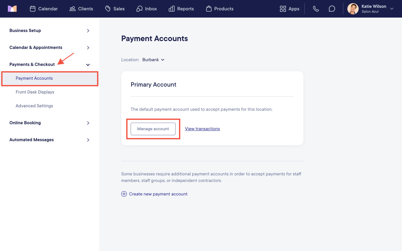 Select Account Payment Processing: Update Account Details | Mangomint Salon and Spa ...
