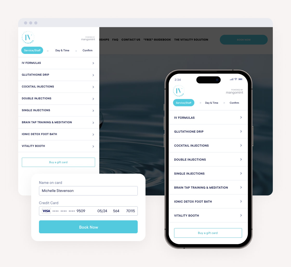 Best IV Therapy Software for Booking, Scheduling & Payments | Mangomint