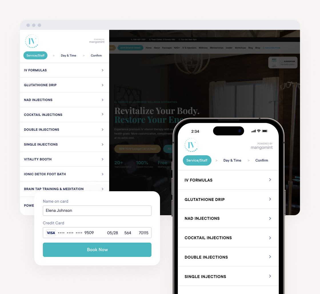 Best IV Therapy Software for Booking, Scheduling & Payments | Mangomint