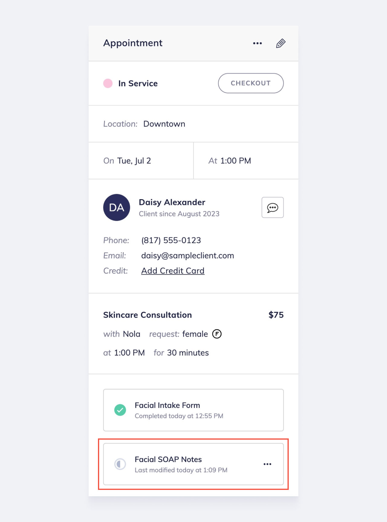 Saving Progress on a Form | Mangomint Salon and Spa Software