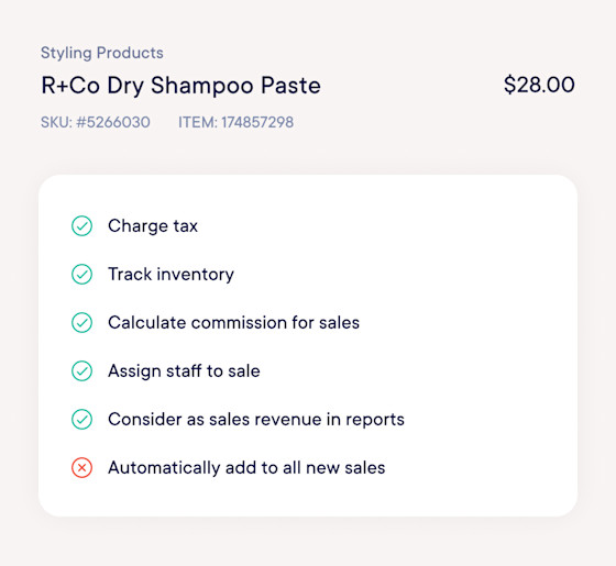 Product specific settings
