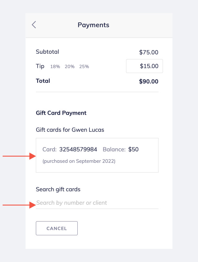 How to Pay on  Using a Gift Card 