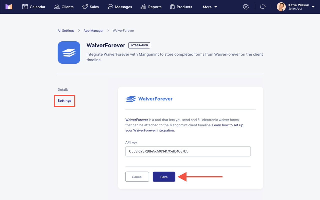 Setting Up the WaiverForever Integration Mangomint Salon and Spa Software
