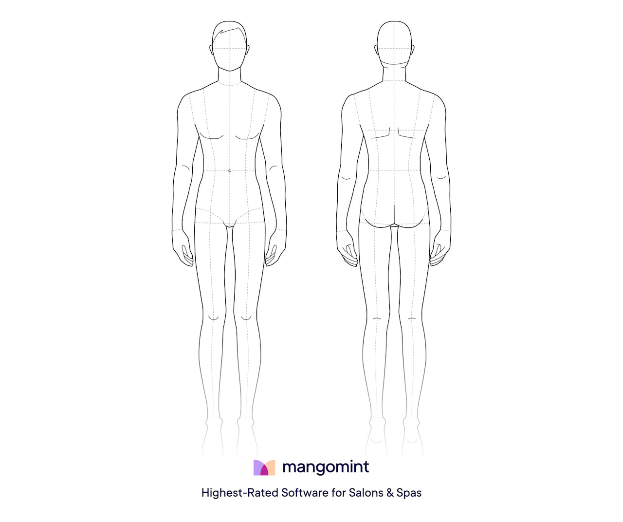 Free body chart template downloads (PDF) | Mangomint Salon and Spa Software