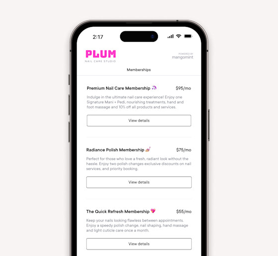 Sell memberships and packages online