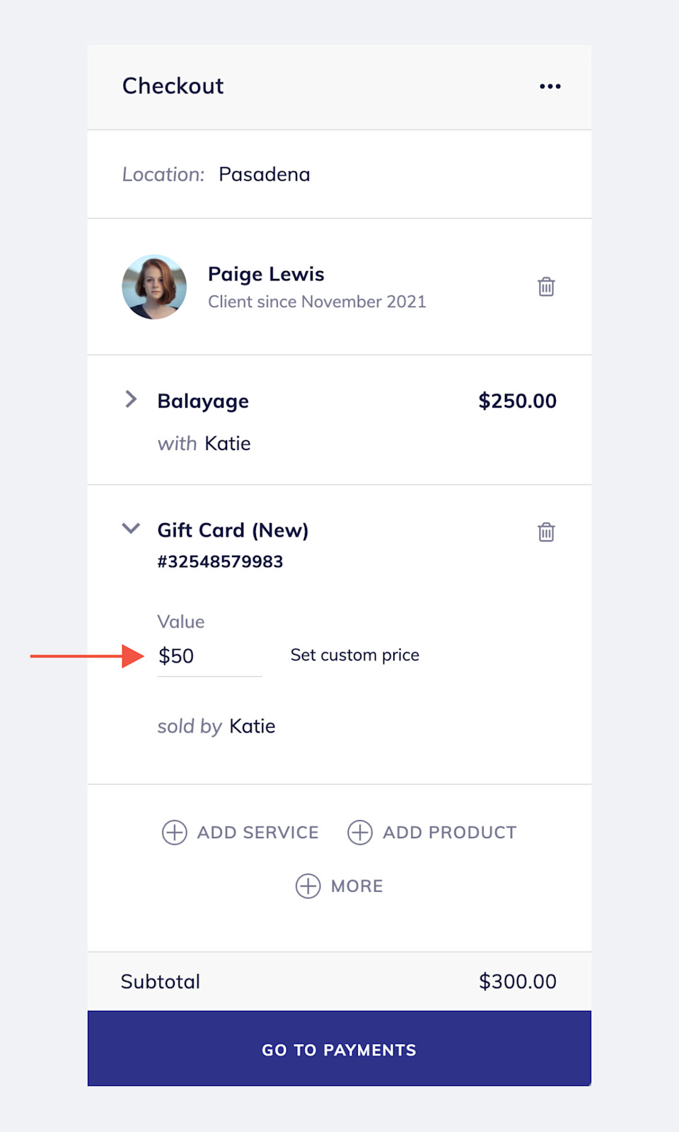 How to Sell a Gift Card During Checkout Mangomint Learning Center Help & Documentation