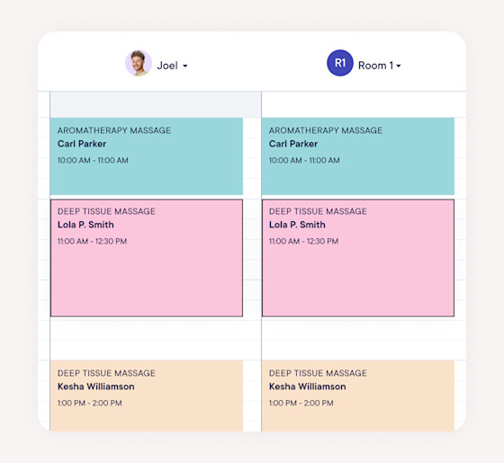 Assign rooms and resources to your services
