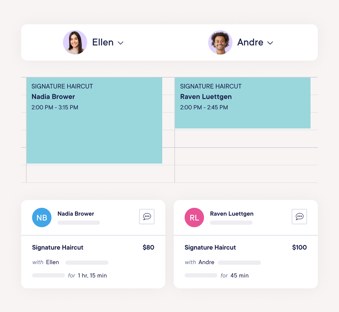 Customize service settings per staff member