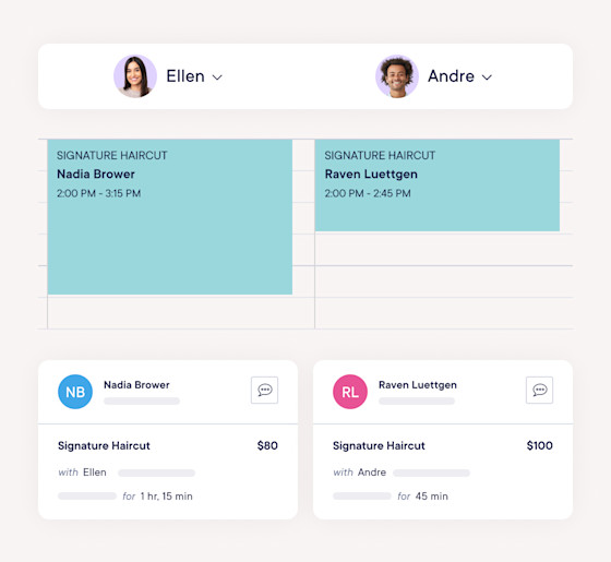 Customize service settings per staff member