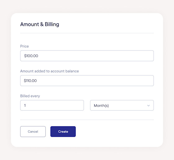 Let clients build a balance with membership payments