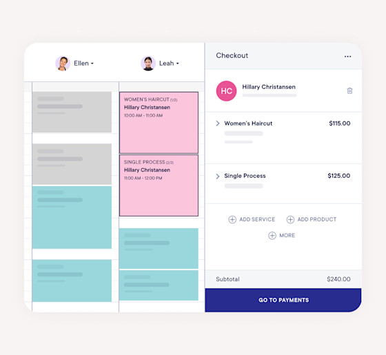 Schedule and check out clients from one screen