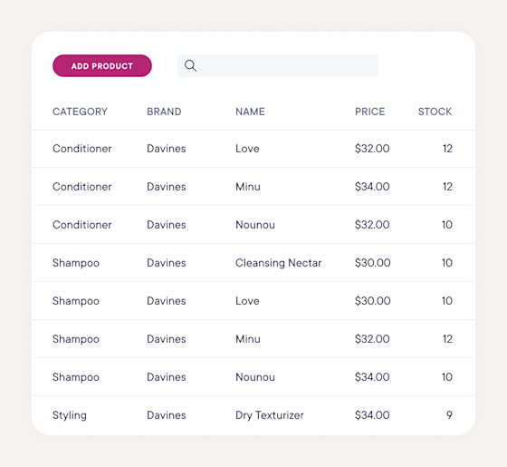 Manage retail products & categories