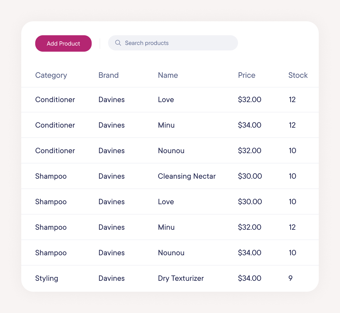 Manage retail products & categories