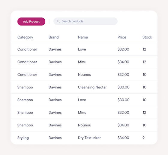 Manage retail products & categories