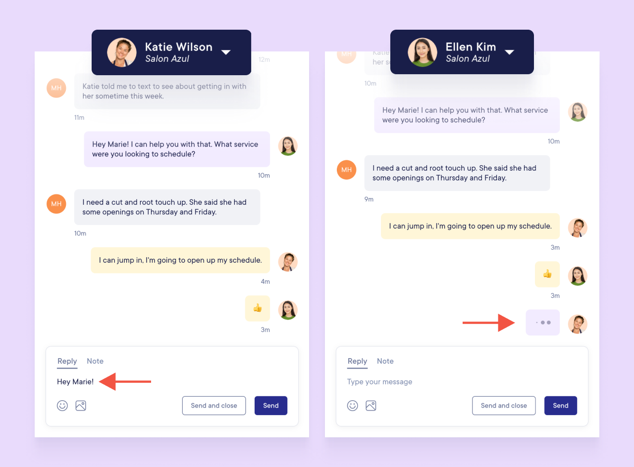 Reciving Text Sending & Receiving Text Messages in Mangomint | Mangomint Salon and ...