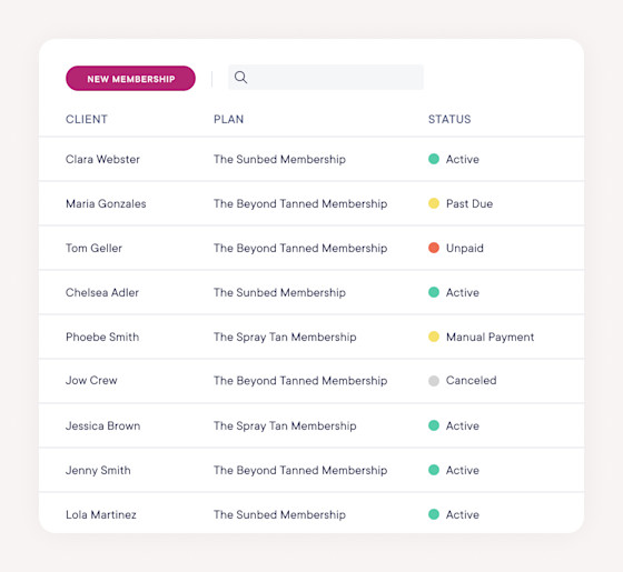 Tanning membership management
