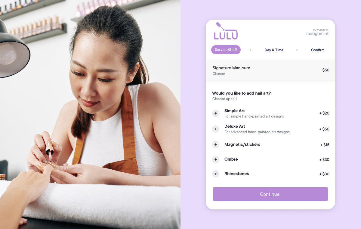 Service Customizations for Nail Salons