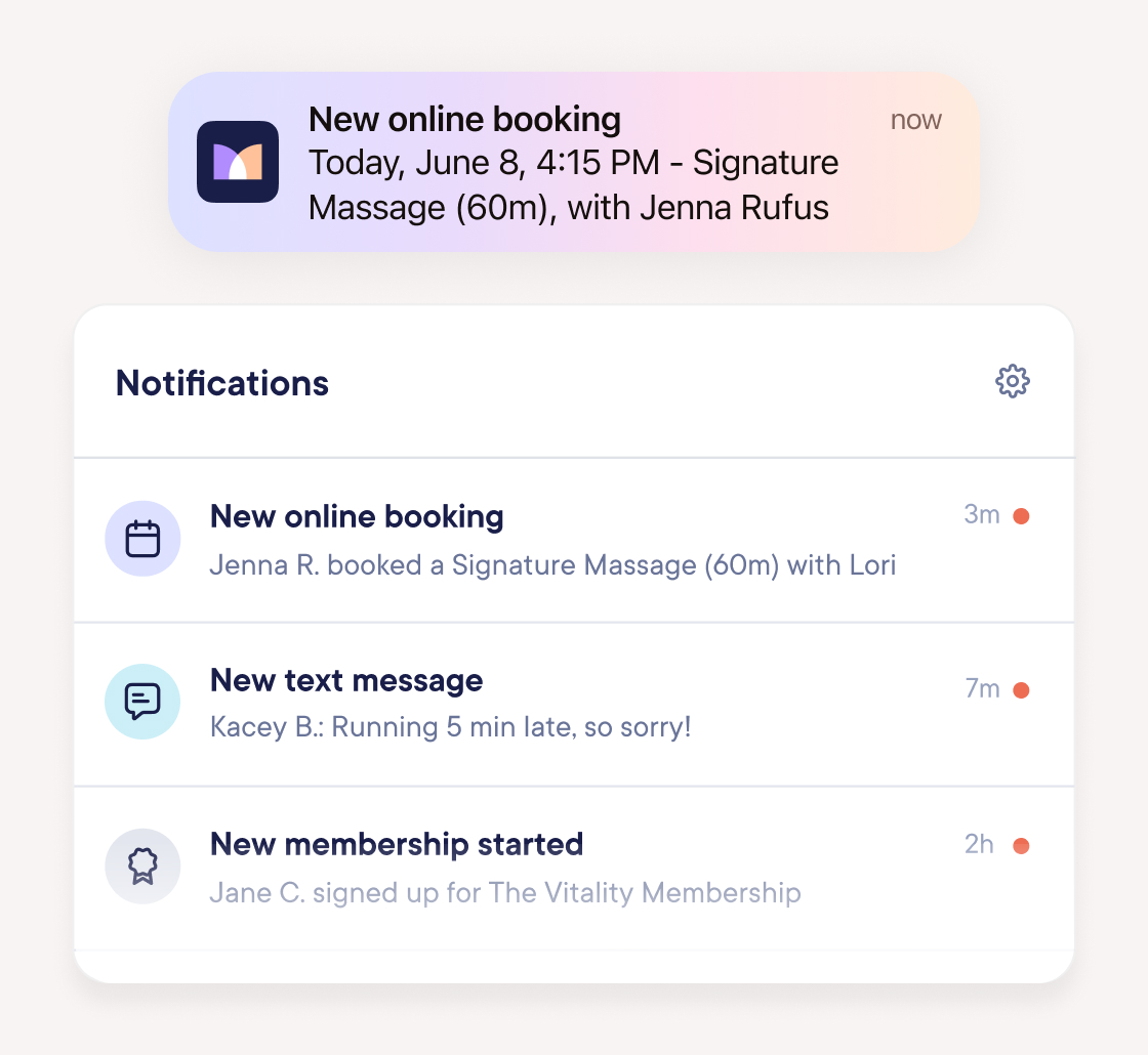 Get notified of all new bookings