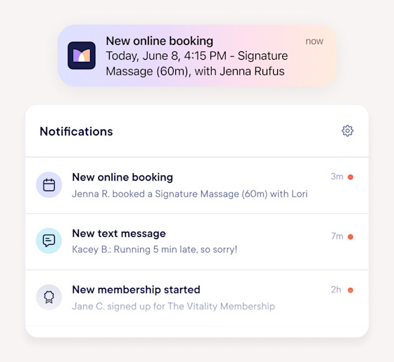 Get notified of all new bookings