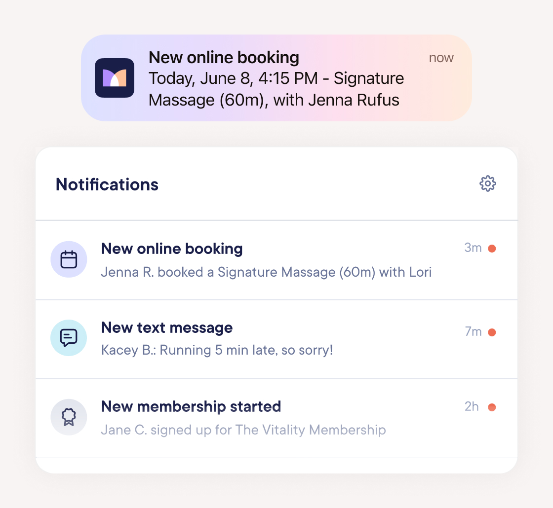 Get notified of all new bookings
