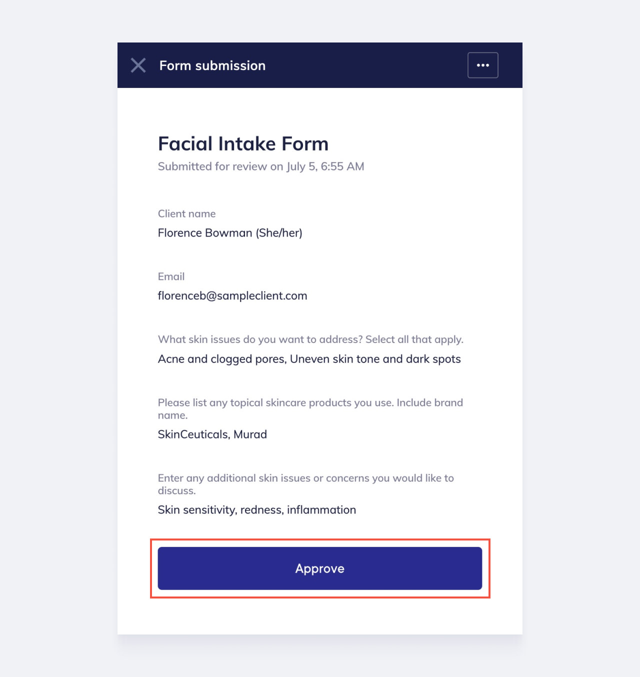 Approving a Form Submission | Mangomint Salon and Spa Software