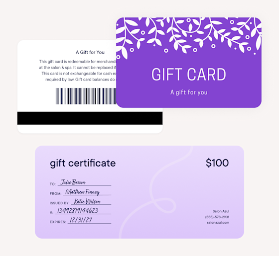 Sell gift cards and certificates