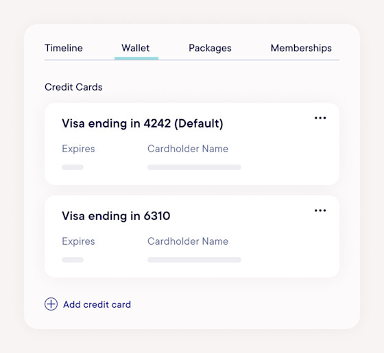Save credit cards to client profiles