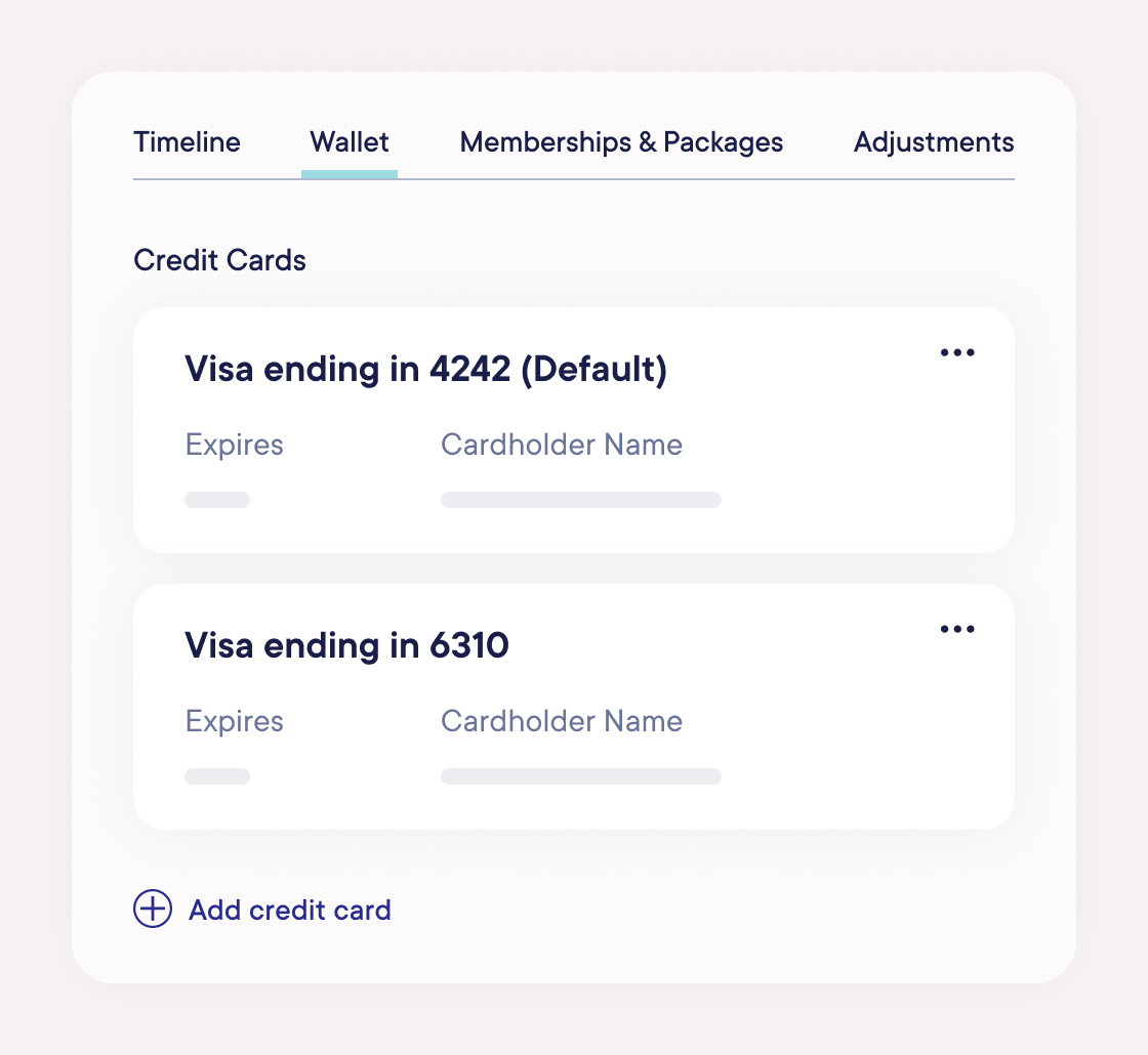 Save credit cards to client profiles