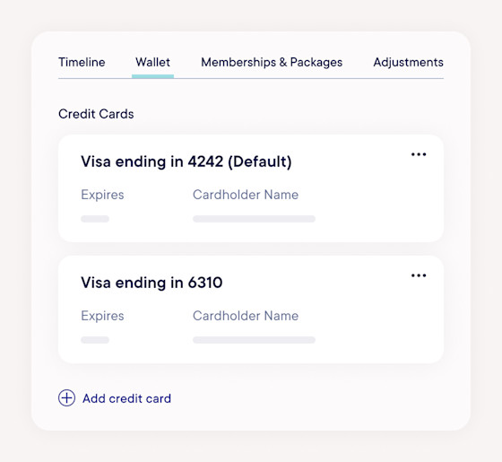 Save credit cards to client profiles