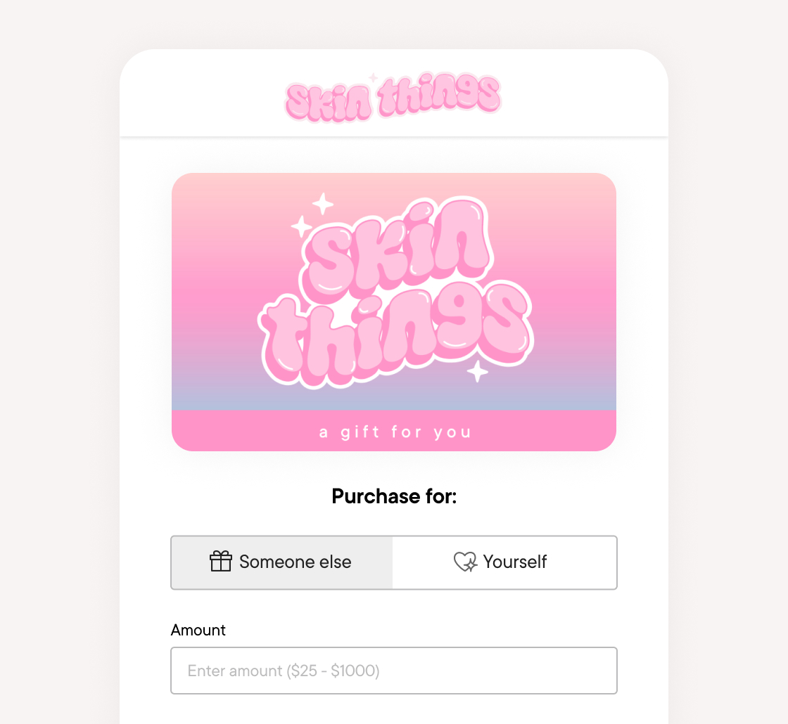 Sell gift cards on your website