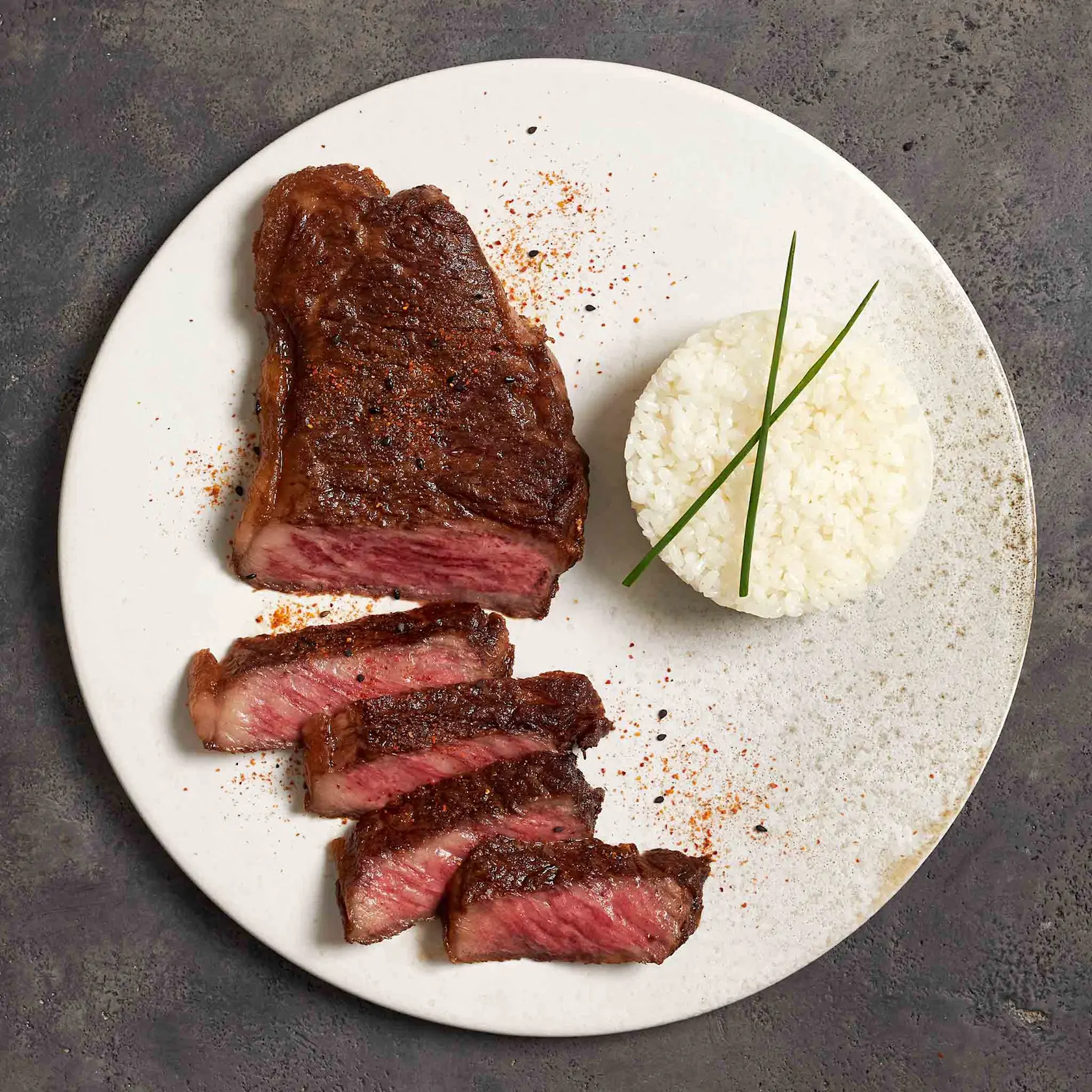Seared Wagyu Strip Steak with Rice Pilaf Wild Fork Foods