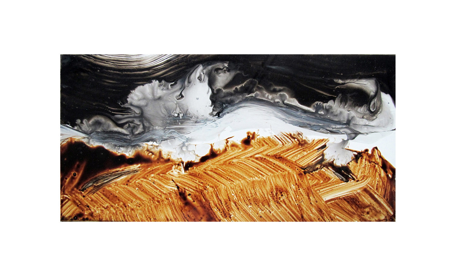 Etude Cosmogonies, verre sur Dibond, 15 x 30-5