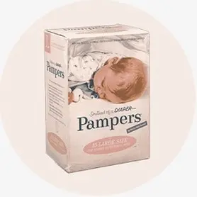 1961 Pampers diapers packaging