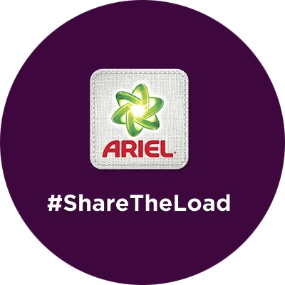 Ariel logo and text #ShareTheLoad