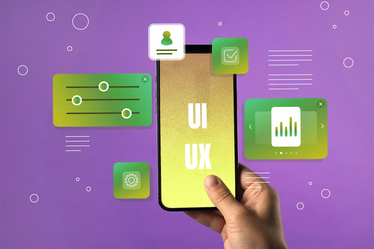 A cell phone displaying UI/UX