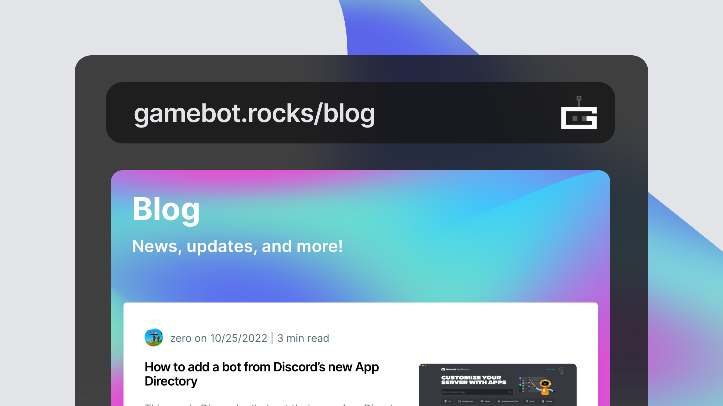The all-new Gamebot blog is here!