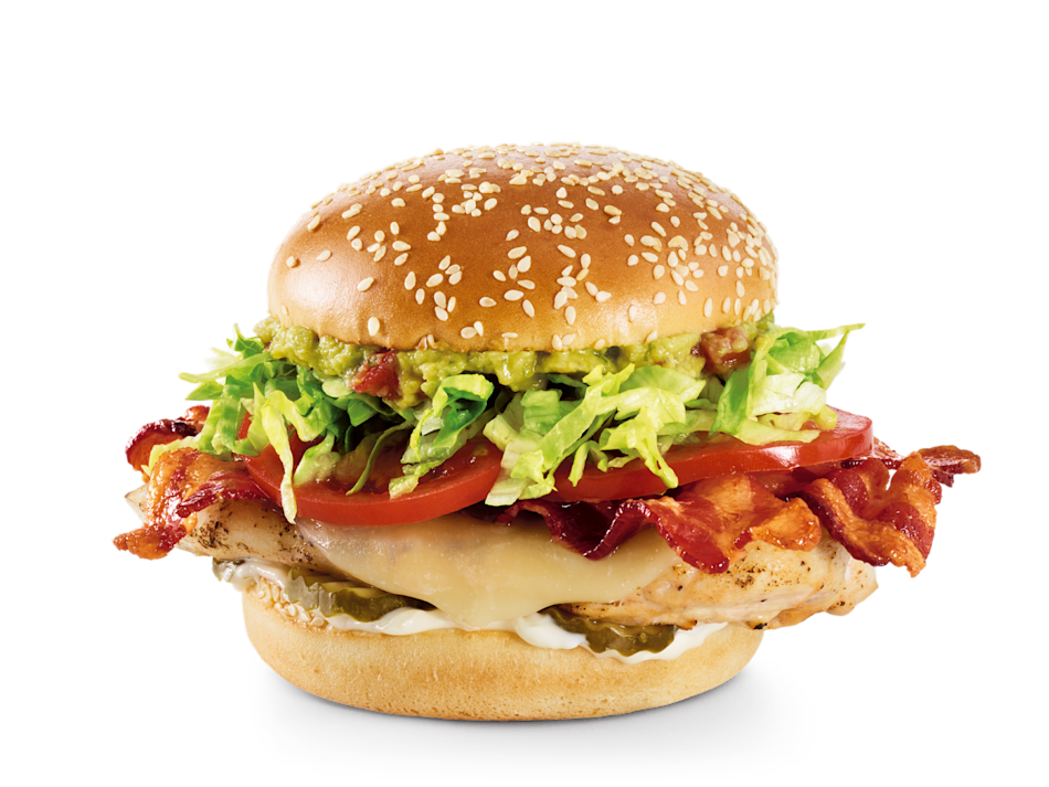 House-made guac, hardwood-smoked bacon, Provolone, pickles, lettuce, tomatoes and mayo.