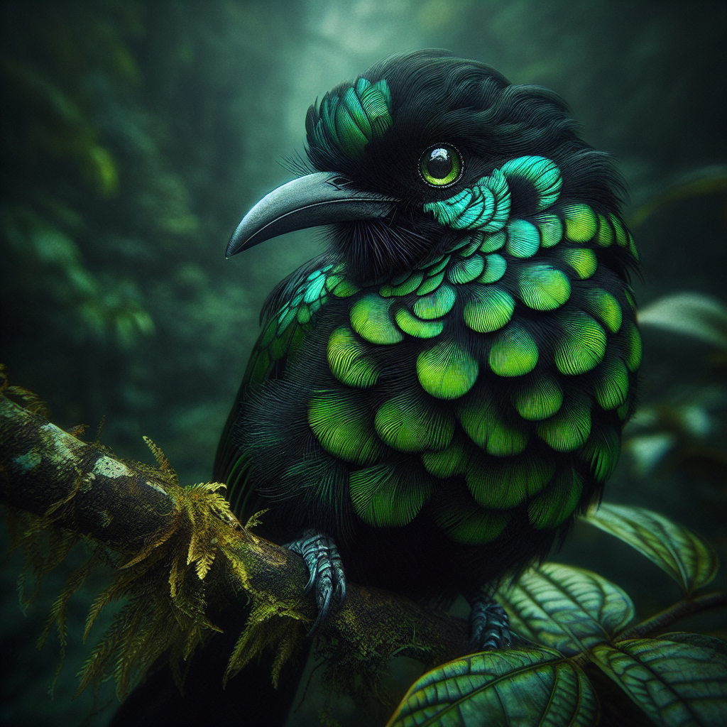 Der Grün-schwarze Fruchtfresser: Ein Vogel zwischen Wald und Fantasie