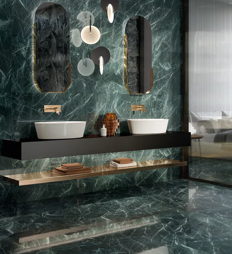 Lastra In Gres Emilceramica Tele di Marmo Revolution Verde Saint Denis 120x278