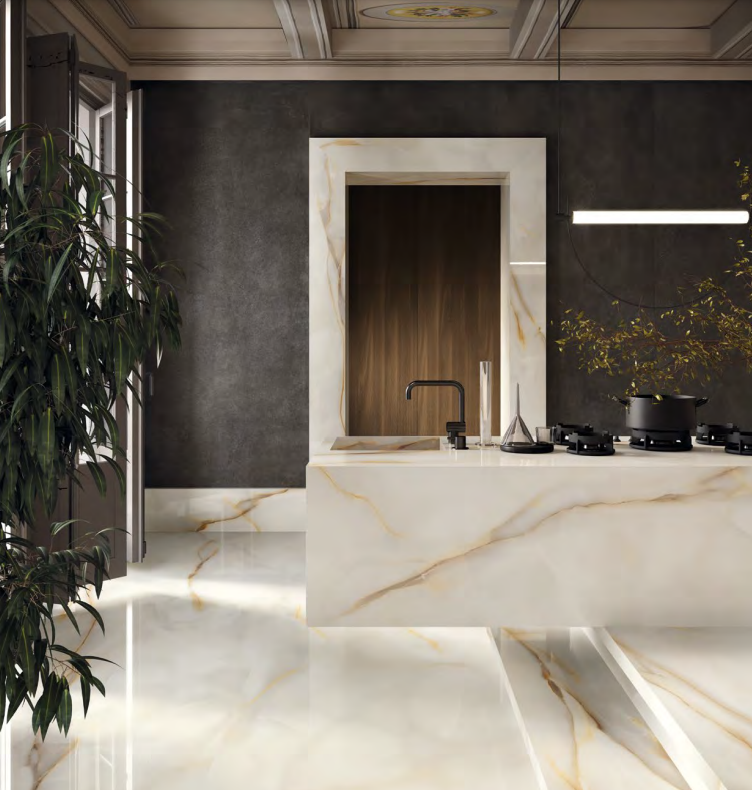 Lastra In Gres Emilceramica Tele di Marmo Pure Onyx Perla 120x278