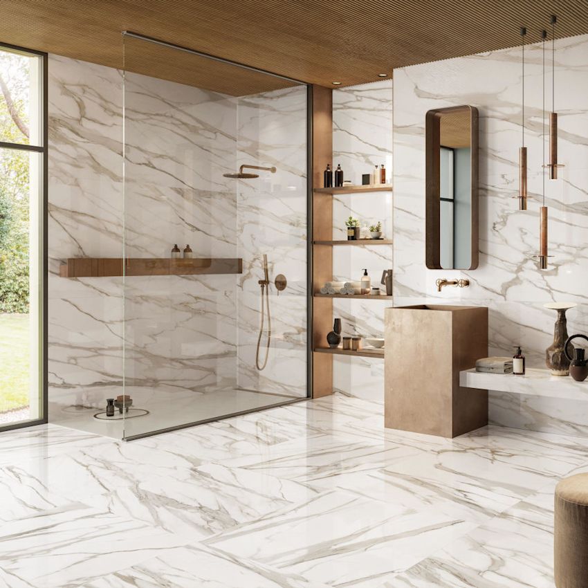 Lastra In Gres Emilceramica Tele di Marmo Reloaded Calacatta Gold ...