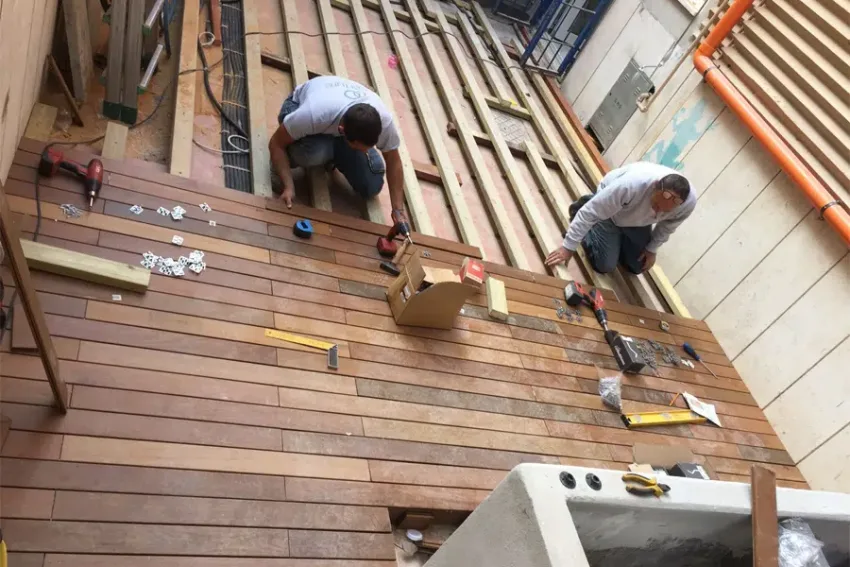 Sistema di posa per pavimenti Decking IPE', GARAPA, TEAK