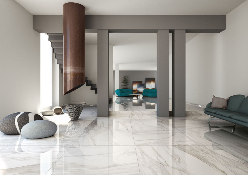 Pavimento in gres porcellanato effetto marmo serie MARBLE 