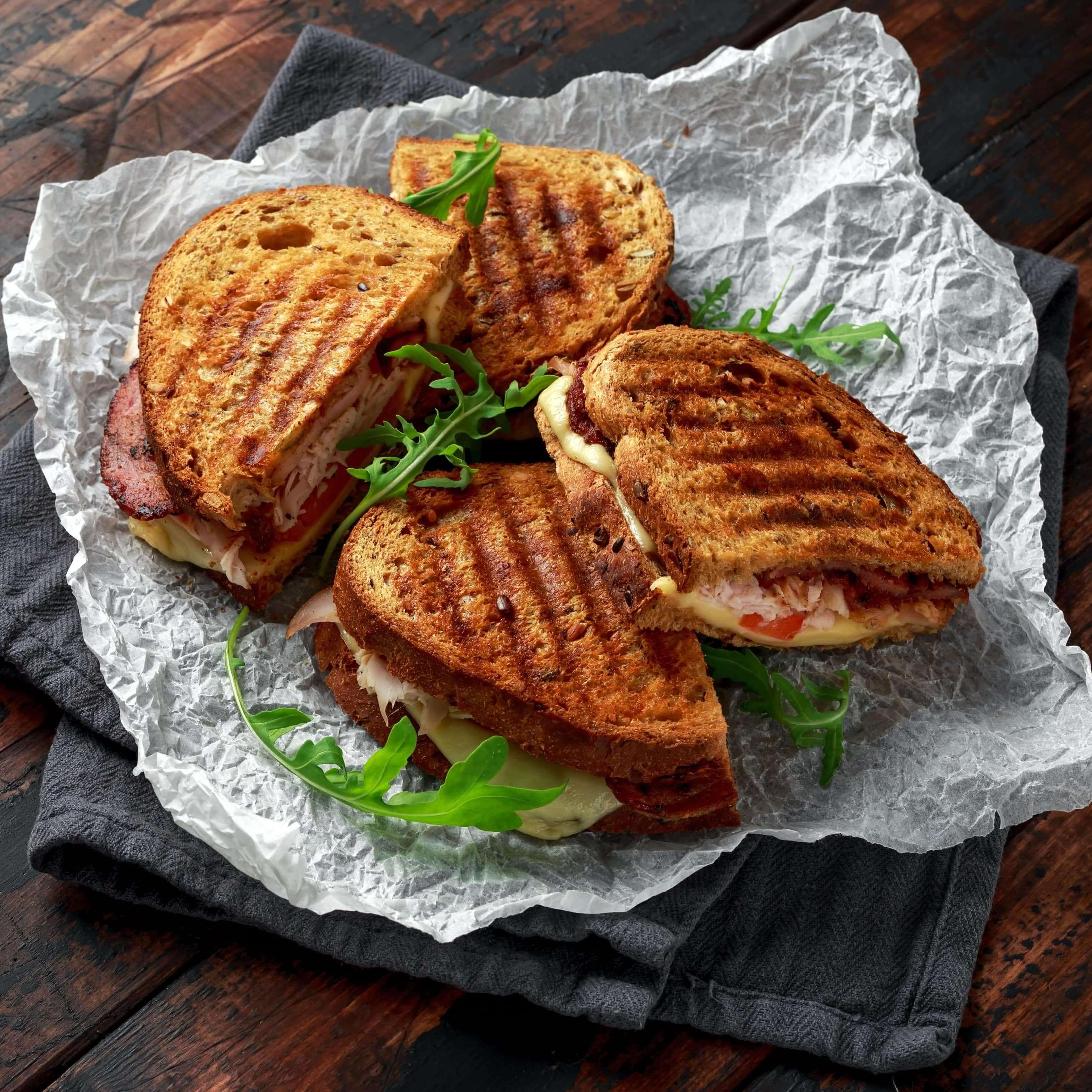 Bacon brie and cranberry panini