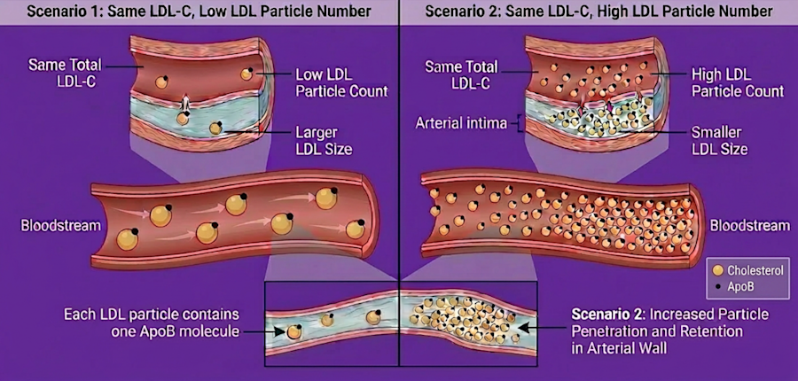 Figure 1. Schematic Diagram: LDL-C vs LDL Particle Number (LDL-P) - Apolipoprotein Testing Article