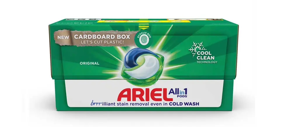 Ariel all in 1 pods packaging