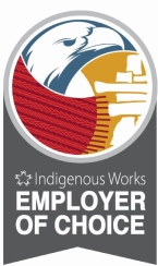 Graphic on an eagle with the following text: Indigenous Works Employer of Choice