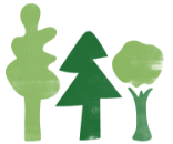 Nature icon is an illustration of three green trees