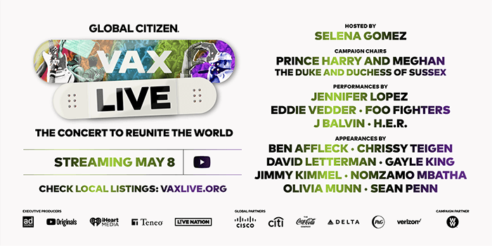On May 8th, P&G is proudly supporting Global Citizen VAX: LIVE, an event to inspire vaccine confidence worldwide and help get COVID-19 vaccines to everyone, everywhere.