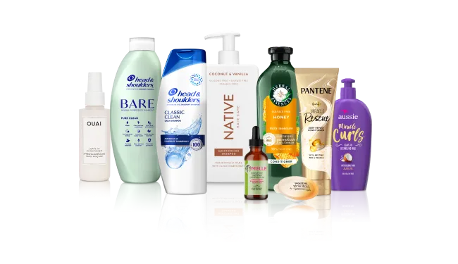 Product lineup for P&G’s Hair Care category, part of the Beauty sector